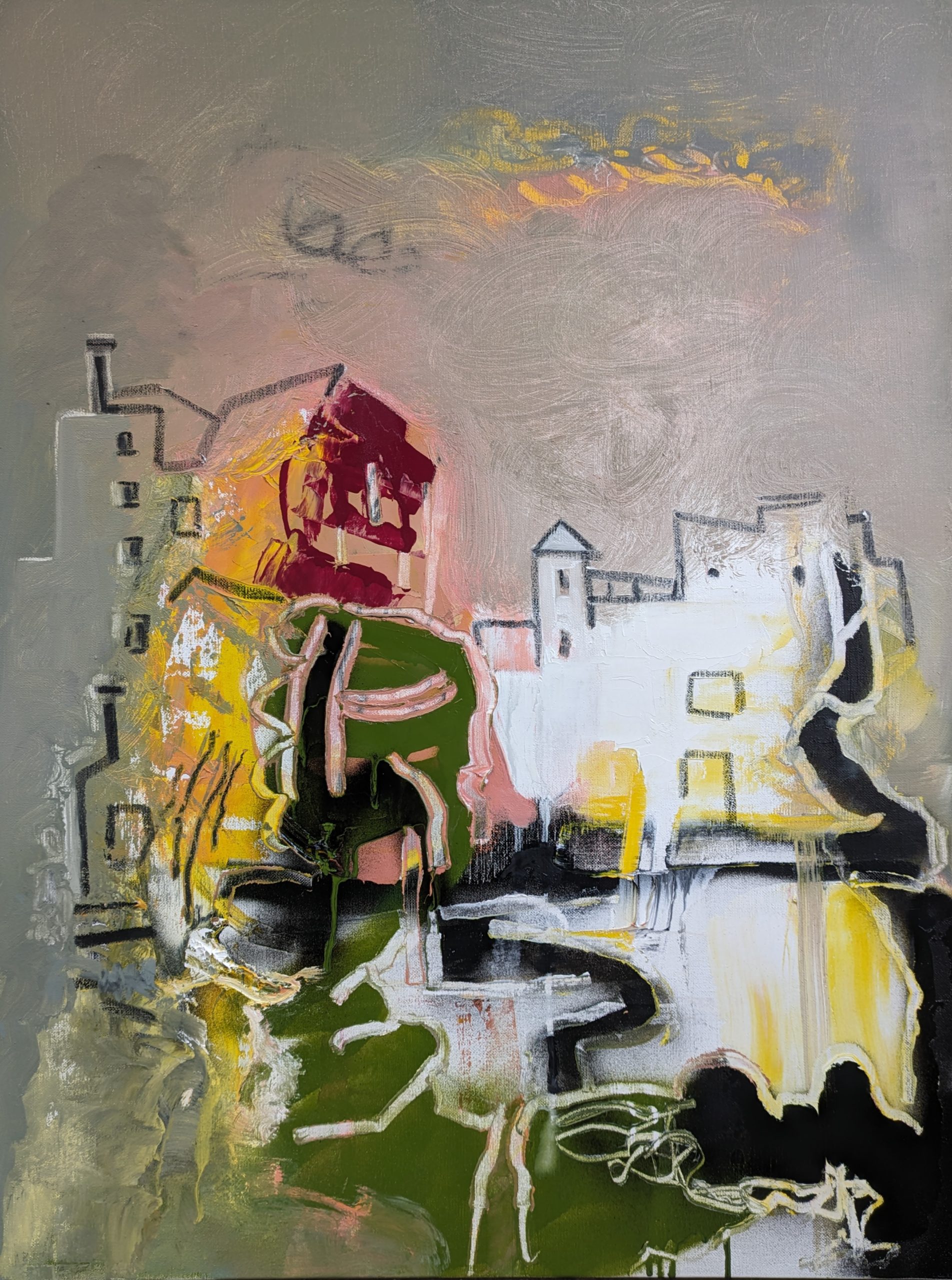 Les villages effacés_80x60cm_huile sur toile_2800€